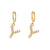 Minimalist Letter Number Text Stainless Steel 18K Gold Plated Earrings