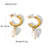 IG Style Pearl Geometric Stainless Steel 18K Gold Plated Earrings