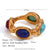 Women Fashion Circle Geometric Stainless Steel 18K Gold Plated Rings