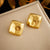 Fashion Square Geometric Stainless Steel Electroplating Earrings