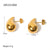 IG Style Checkered Geometric Stainless Steel 18K Gold Plated Earrings