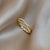 Women Mid-century Modern Circle Geometric Copper Oil Dripping Rings