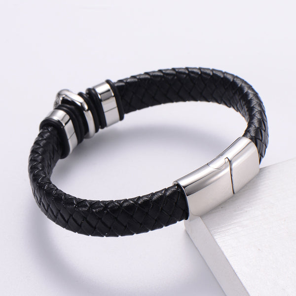 Men Metal Leather Bangles