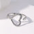 Women Minimalist Stripe Ellipse Leaf Stainless Steel Rings