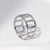 Women Minimalist Stripe Ellipse Leaf Stainless Steel Rings