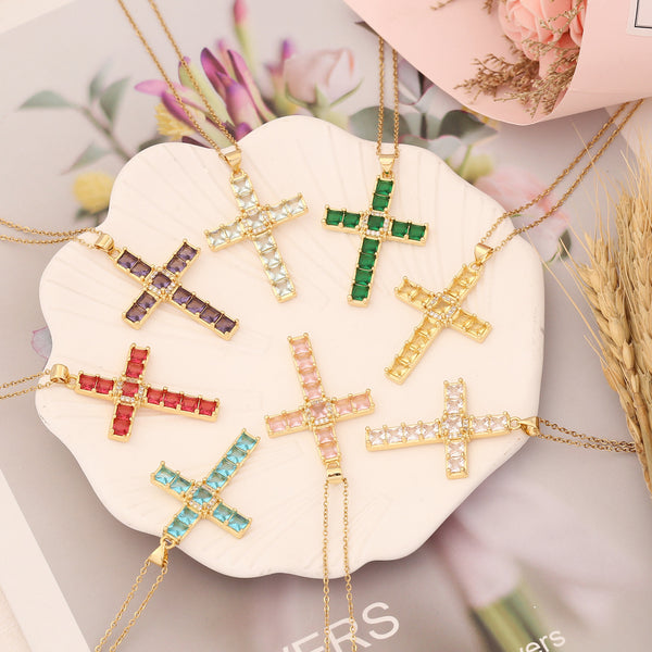 Women Cross Copper Electroplating Pendants