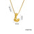 Letter Text Number Titanium Steel 18K Gold Plated Necklaces