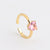 IG Style Women Diamond Metal Heart 18K Gold Plating Rings