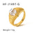 Zircon Inlay Ring IG Style Tennis / Diamond Line Chain Pentagram Circle Heart Geometric Bowknot Chinese Zodiac Star Heart Animal Stainless Steel Electroplating Rings