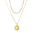 Fashion Quadrilateral Stripe Geometric Stainless Steel 18K Gold Plated Necklaces