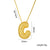 Letter Text Number Titanium Steel 18K Gold Plated Necklaces