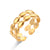 Women Fashion Stripe Geometric Stainless Steel 18K Gold Plated Rings