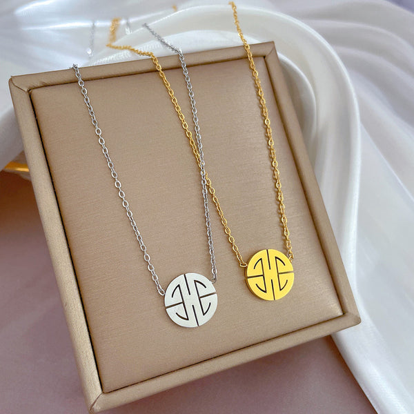 Cartoon Gourd Geometric Titanium Steel Electroplating Necklaces