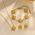 Moderate Luxury Quadrilateral Geometric Heart Titanium Steel 18K Gold Plated Necklaces