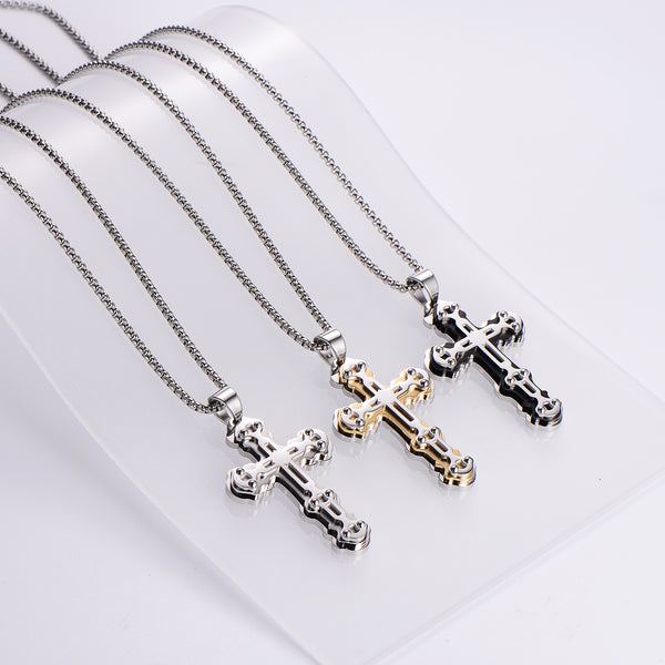 Fashion Cross Stainless Steel Electroplating Pendants