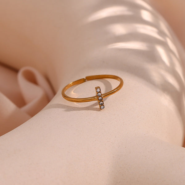 Minimalist Fashion Geometric Stainless Steel 18K Gold Plated Rings