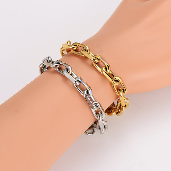 Fashion Unisex Round U-Shape Stainless Steel Electroplating Bracelets