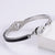 Fashion Women Stripe Diamond Metal Camouflage Mesh Heart Stainless Steel Bangles