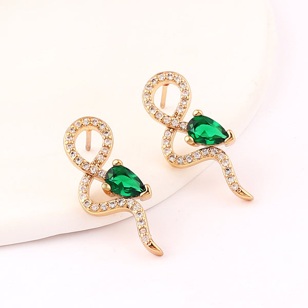 IG Style Women Snake Four-leaf Clover Copper Electroplating Rings