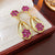 Medieval Flower Geometric Flower Alloy Diamond Inlay Earrings