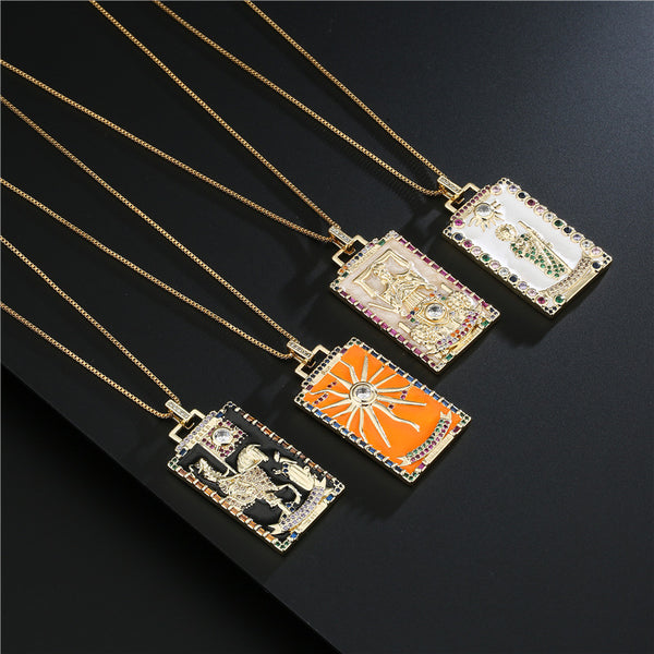 IG Style Geometric Copper Inlay Necklaces