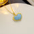 Cartoon Heart Titanium Steel 18K Gold Plated Necklaces