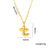 Letter Text Number Titanium Steel 18K Gold Plated Necklaces