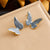 Fashion Butterfly Insect Stainless Steel Electroplating Stud Earrings