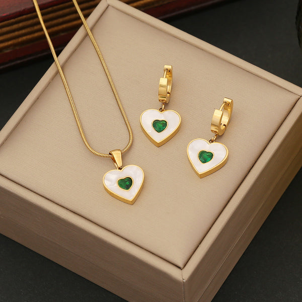 Fashion Heart Stainless Steel Electroplating Necklaces