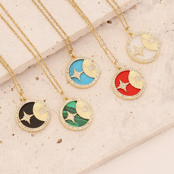 Women Moon Copper Electroplating Pendants