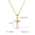 IG Style Cross Chain Geometric Stainless Steel Artificial Crystal Electroplating Necklaces