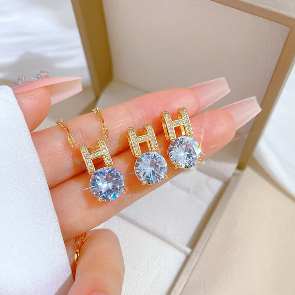 Korean Cosmos Geometric Titanium Steel Electroplating Earrings