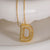 Letter Text Number Stainless Steel 18K Gold Plated Pendant