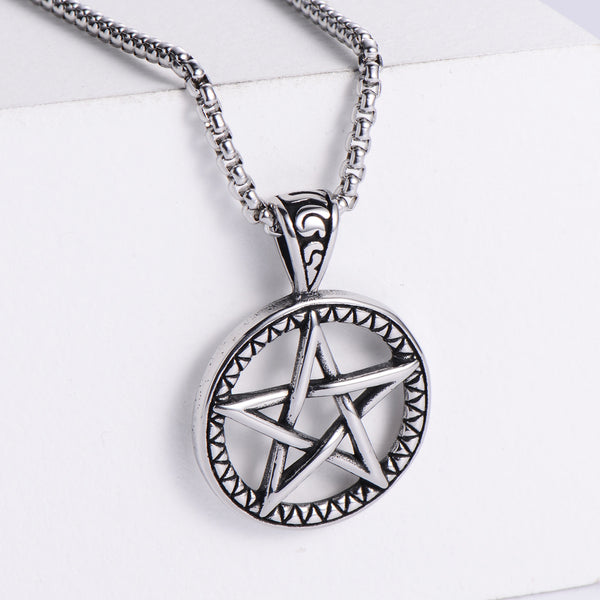 Retro Men Vintage Metal Retro Vintage Geometric Stainless Steel Polishing Pendants