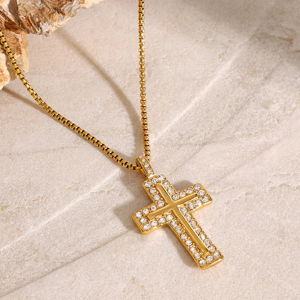 IG Style Cross Stainless Steel Electroplating Necklaces