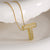 Letter Text Number Stainless Steel 18K Gold Plated Pendant