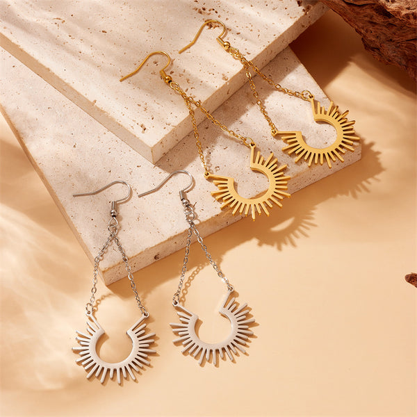 Chain Tassel Stainless Steel Electroplating Earrings