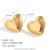 Fashion Heart Geometric Stainless Steel 18K Gold Plated Stud Earrings