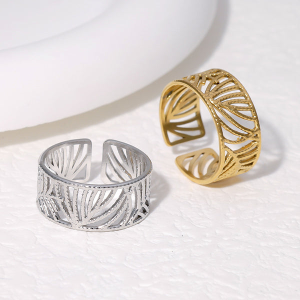 Open Ring Fashion Stripe Geometric Stainless Steel Electroplating Rings