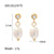 IG Style Pearl Geometric Stainless Steel 18K Gold Plated Earrings