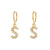 Minimalist Letter Number Text Stainless Steel 18K Gold Plated Earrings