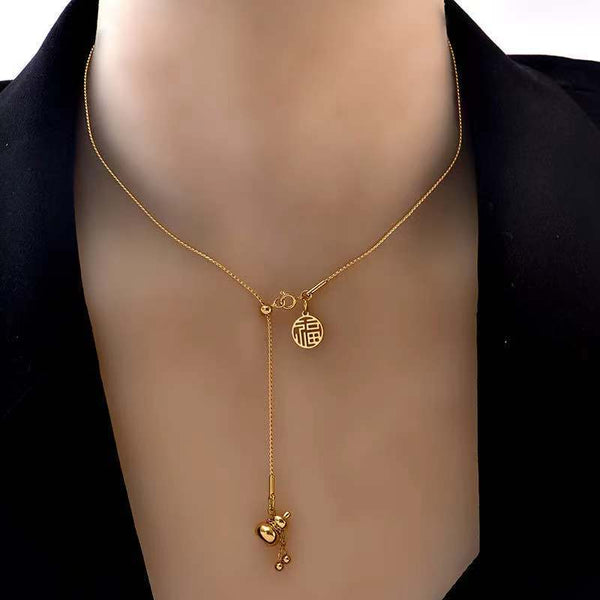 Natural Geometric Titanium Steel 18K Gold Plated Necklaces