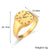 Expressive Fashion Circle Geometric Stainless Steel 18K Gold Plated Rings