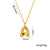 Letter Text Number Titanium Steel 18K Gold Plated Necklaces