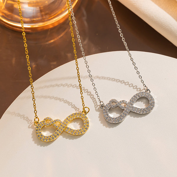 Moderate Luxury Number Letter Text Titanium Steel 18K Gold Plated Necklaces