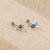 925 Sterling Silver Round Geometric Silver Diamond Inlay Stud Earrings