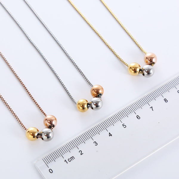 Versatile Asymmetrical Sphere Chain Stainless Steel Electroplating Necklaces