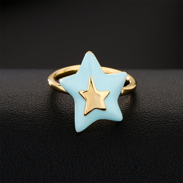 IG Style Women Geometric Copper Inlay Rings