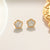 Minimalist Rose Geometric Titanium Steel 18K Gold Plated Stud Earrings