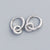 925 Sterling Silver Minimalist Round Geometric Silver Diamond Inlay Stud Earrings